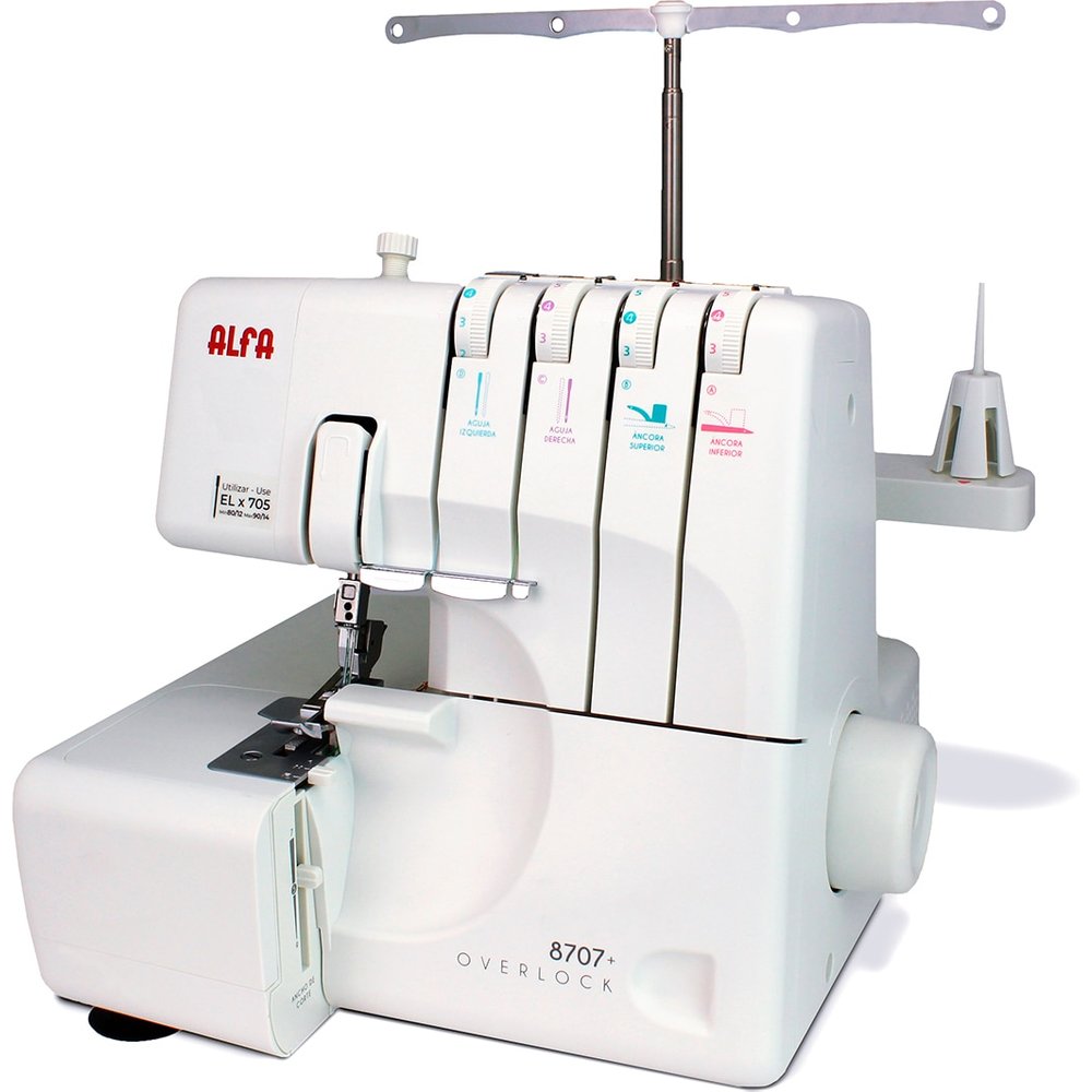Alfa - Máquina remalladora Alfa Overlock 8707+ con brazo libre.