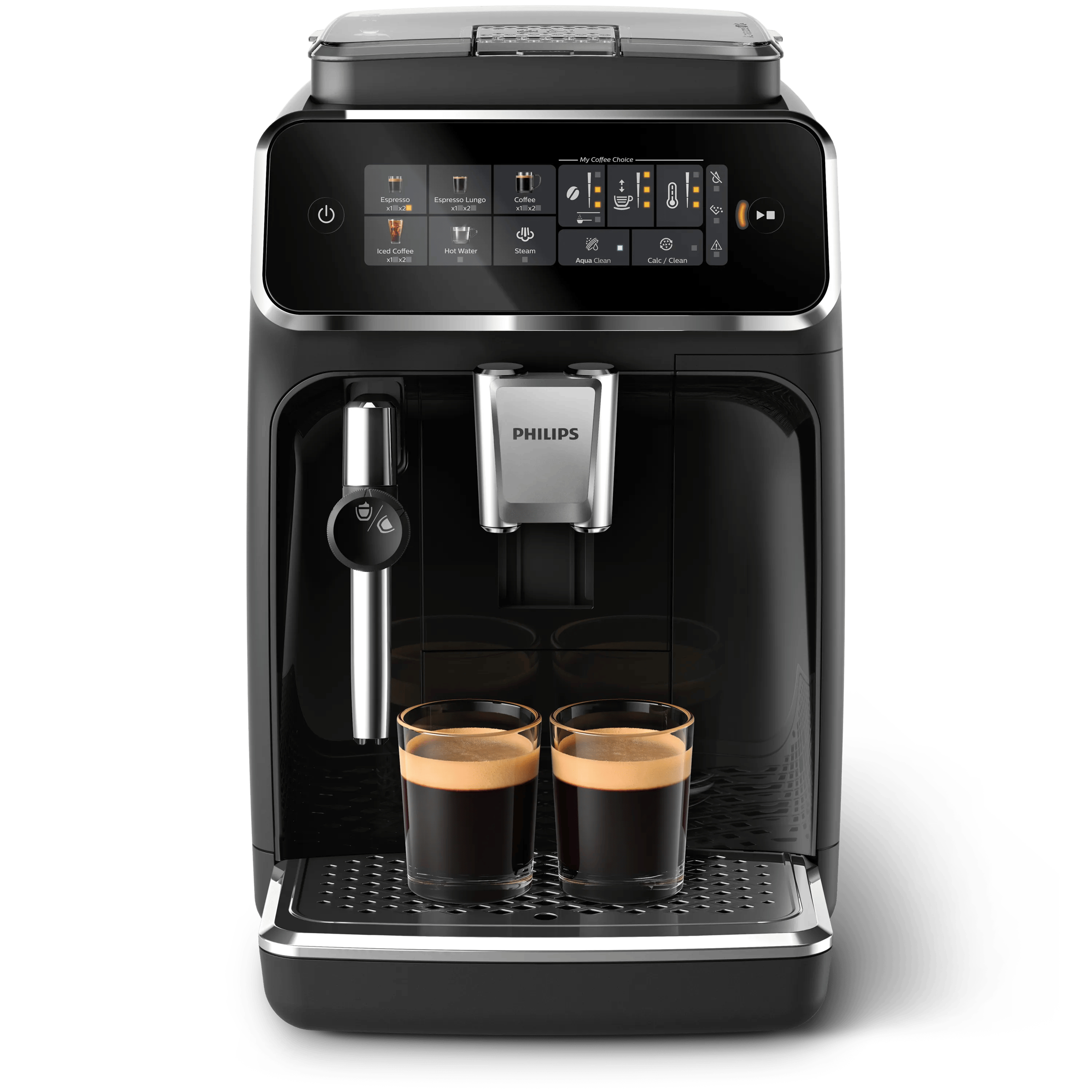 Cafetera superautomática - Philips 3300 Series EP3321/40, Tecnología AquaClean, 2 tazas, Presión Máx. 15 bar, Deposito de agua 1.8 l, 1500 W, Negro