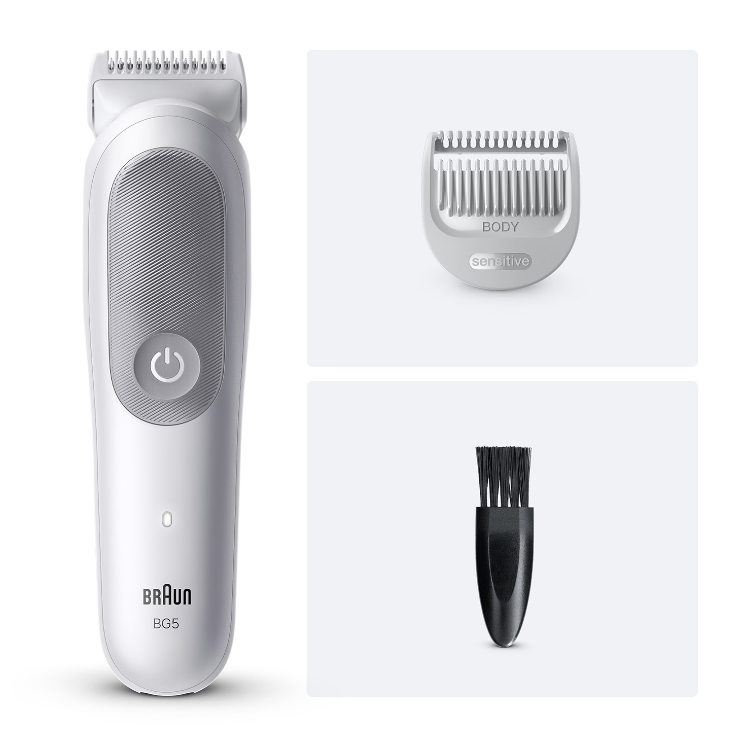 Afeitadora corporal - Braun BodyGroomer Series 5 BG5500, +1 accesorios de rasurado, Afeita Y Recorta, Wet&Dry, Gris