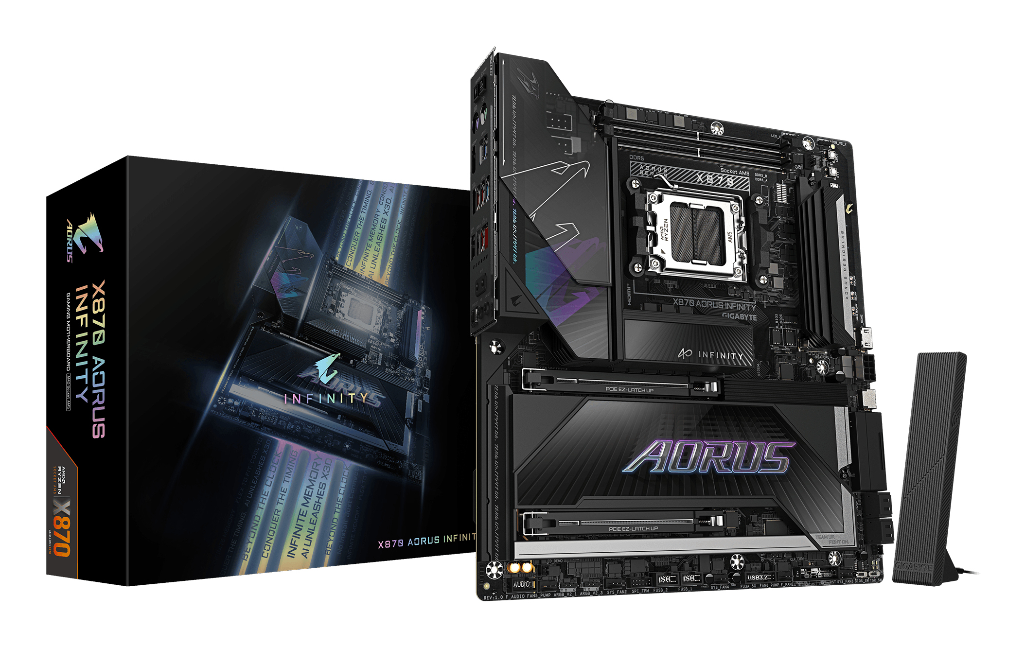 Placa base Gigabyte X870 AORUS Infinity AMD AM5 DDR5 E-ATX Wi-Fi 7 Negro