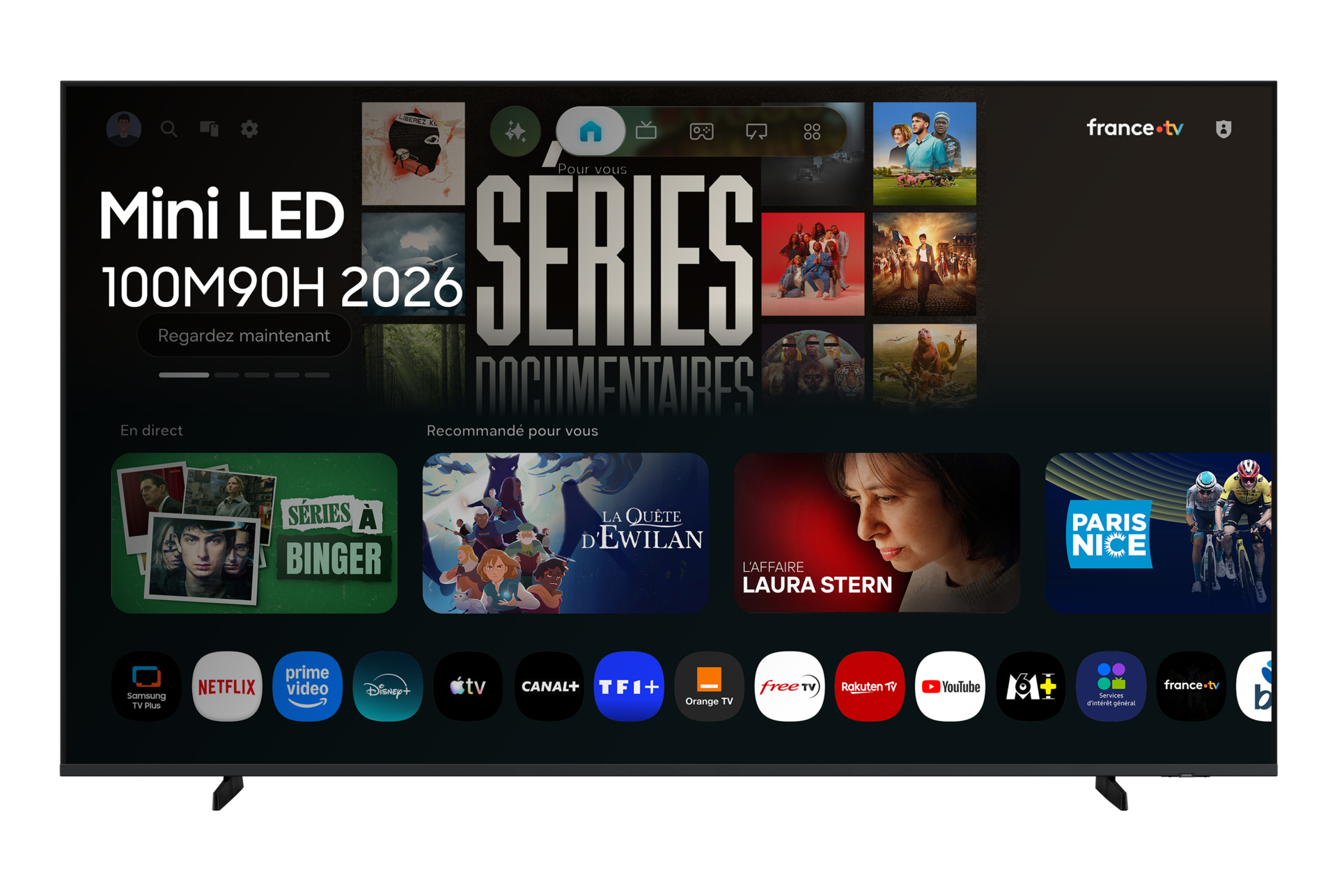 TV Mini LED 100" - Samsung TU100M90HUXXC, UHD 4K, NQ4 AI Gen2, Smart TV, Full AI, Negro