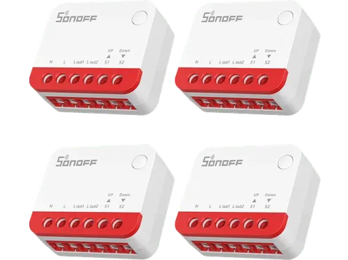 Interruptor inteligente - Sonoff SN045 Pack 4, Compatible con Apple Home, Google Home y Amazon Alexa, Blanco