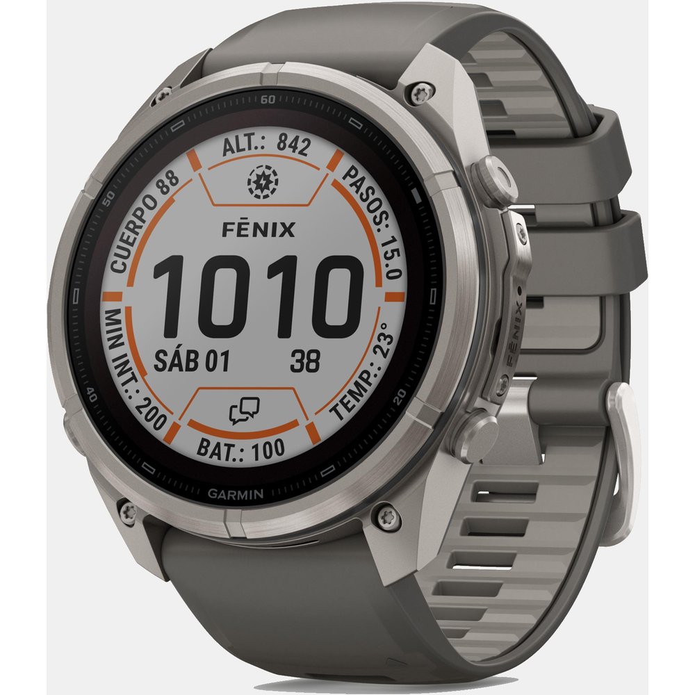 Garmin - Reloj Smartwach Fénix 9 Pro – Inreach, Solar, 51 Mm Garmin Caja De Titanio Con Correa De Silicona Gris.