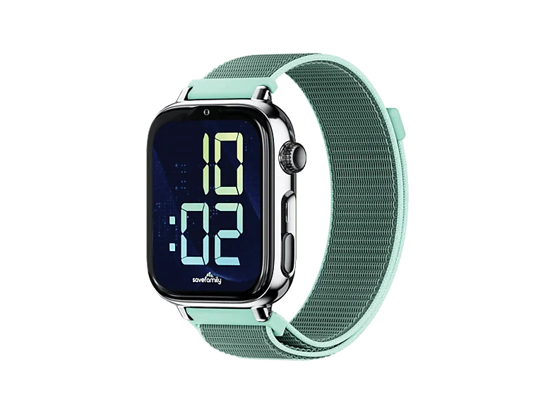 SaveFamily SaveWatch Plus 2 Reloj Inteligente para ni os 4G Esfera Plata correa Tela Ocean