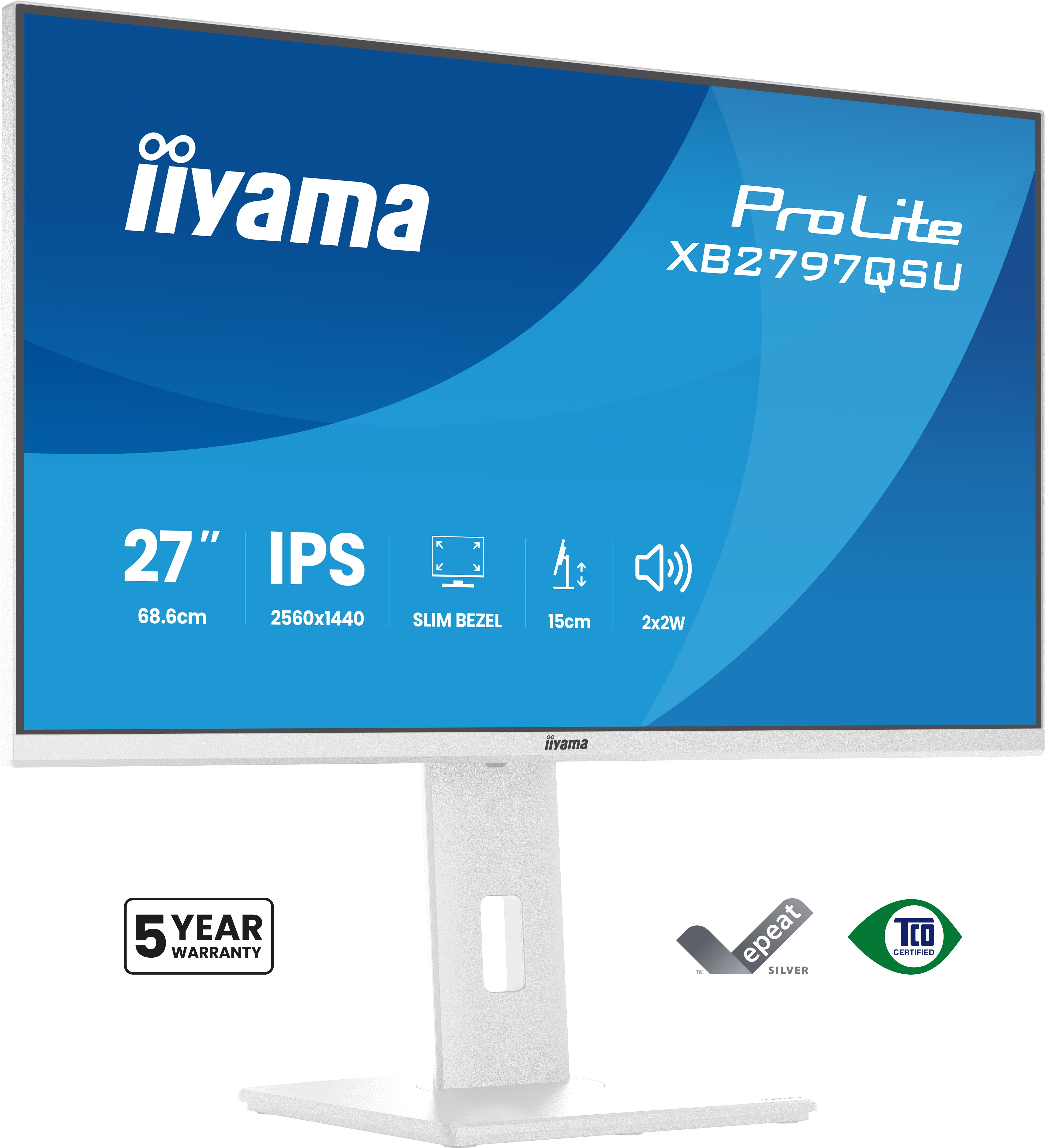 iiyama XB2797QSU-W1 Monitor ProLite 27" IPS QHD 75Hz XB2797QSU-W1