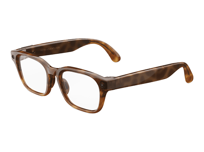 Gafas IA - Meta Adventurer, Lentes transparentes, Cámara 12 MP, Traducción en tiempo real, Resolución 3K HD, +8h Batería, Classic Tortoise