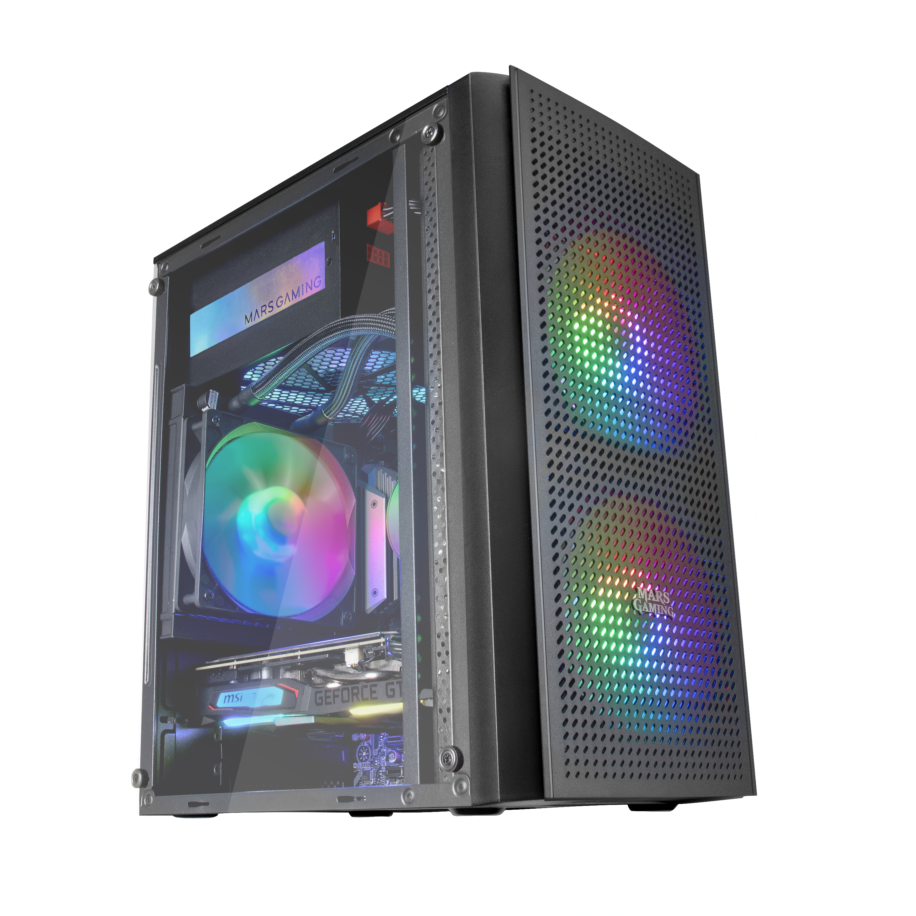 Caja MARS GAMING MC300 Caja PC Micro ATX Cristal Templado 3xVentilador FRGB NegroRGB Negro
