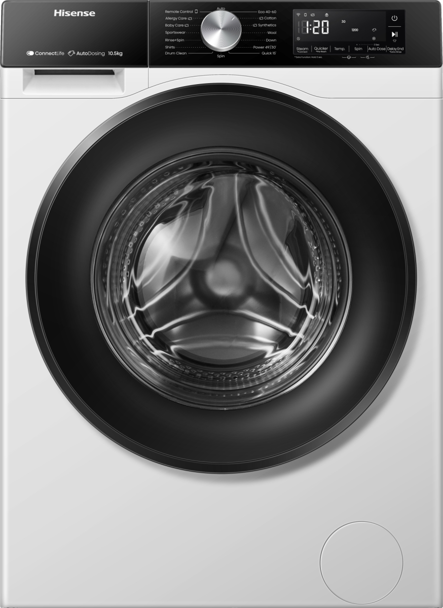 Hisense - Lavadora Hisense 10,5 kg - 1.400 rpm, Wifi, Serie 3S - WF3S1045BW3.