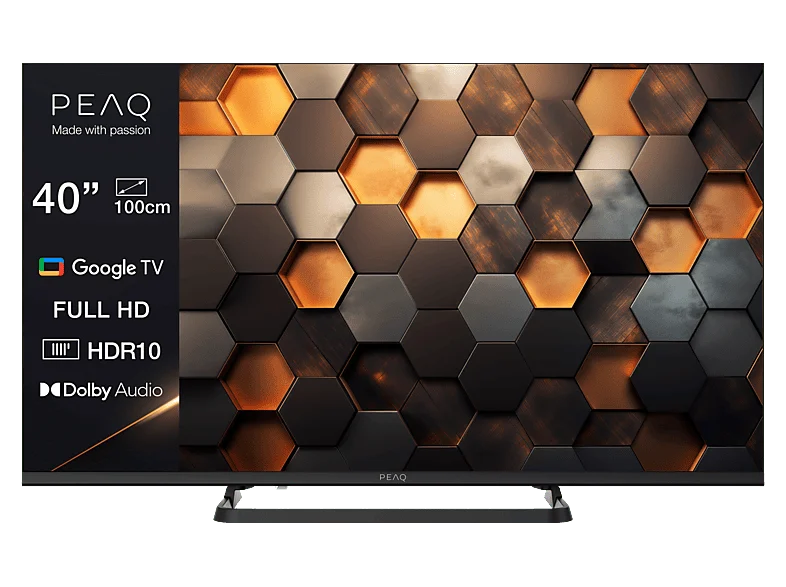 TV LED 40" - PEAQ PTV 40GF-5026C, Full-HD, Smart TV, DVB-T2 (H.265), HDR10, Dolby Audio, Triple Tuner, Negro