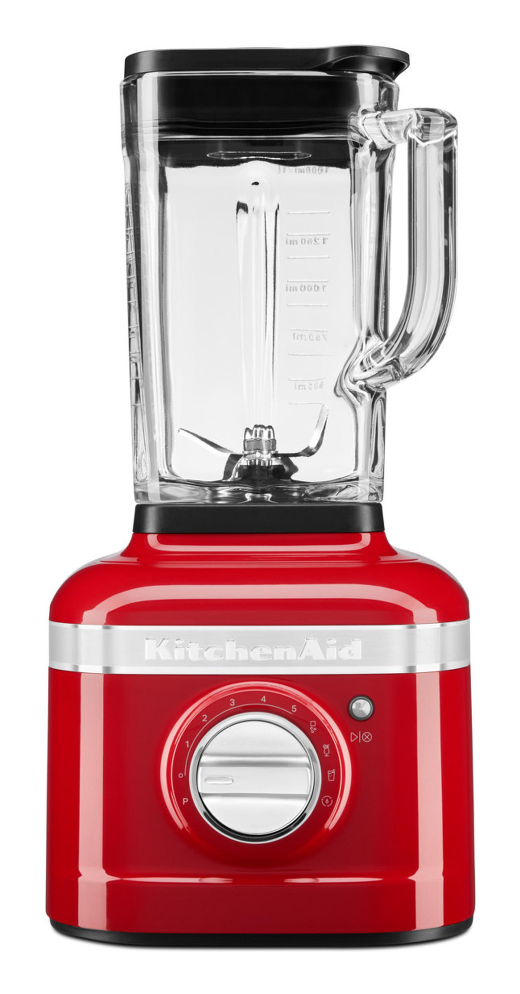 Batidora de vaso - KitchenAid 5KSB4026ECA K400, 1200 W, 1.40 l, Cuchilla acero inoxidable, 5 Velocidades, Rojo