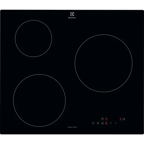 Placa inducción - Electrolux CIB60320CK, 3 zonas, Zona grande 24 cm, Función Power Boost, 60 Negro