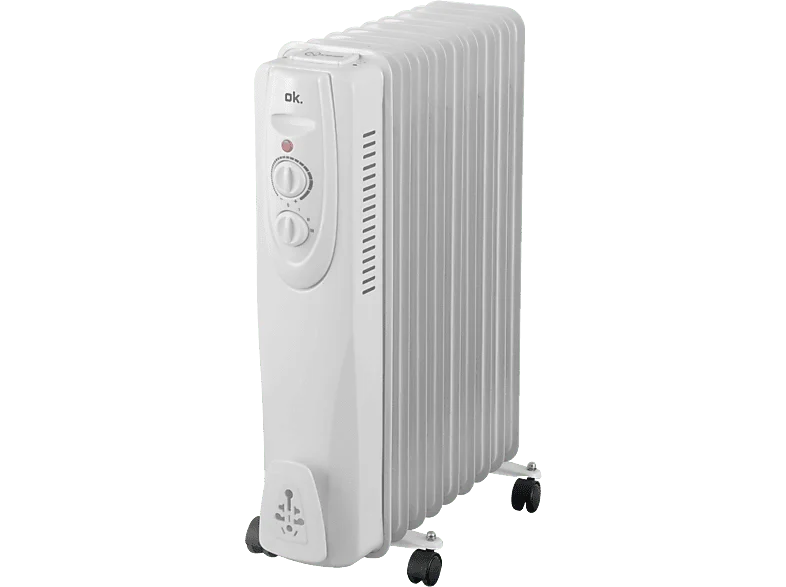 Radiador de aceite - ok. ORO 912024 ES, 2000W, 3 niveles calor, 9 elementos, Protección sobrecalentamiento, Blanco