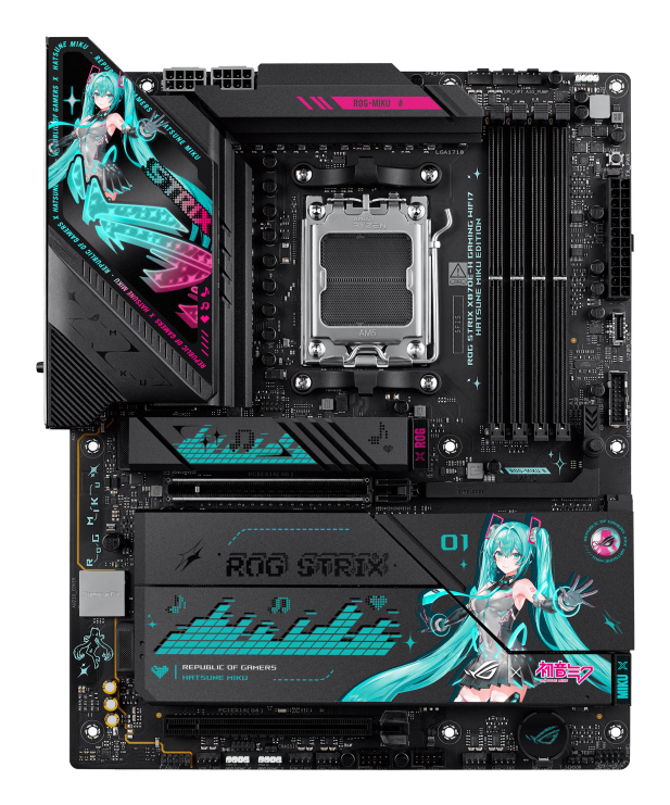 Placa base ASUS ROG Strix X870E-H Gaming WiFi 7 Hatsune Miku Edition AMD AM5 Negro