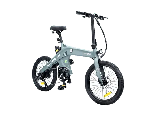 Bicicleta urbana - smartGyro Nimbus, Eléctrica, Plegable, Potencia Nominal 250W, Velocidad 25 km/h, 60 km, IPX4, Gris