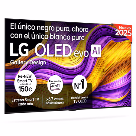 Smart TV LG OLED evo AI G5 65 pulgadas 4K 2025 - OLED65G55LW