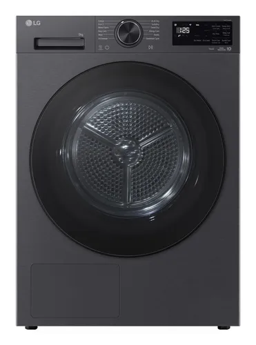 Secadora bomba de calor - LG RHX5009TBB, 9 kg, 12 programas, AI DUAL Inverter™, ThinQ™, Acero Grafito Mate Antihuellas