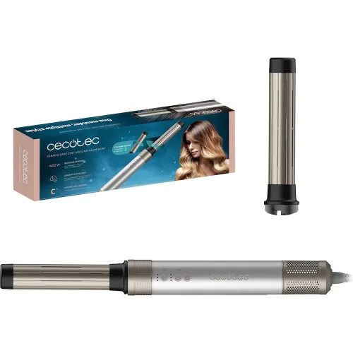 Cecotec - Moldeador de pelo Cecotec Bamba CeramicCare 2 en 1 AirGlam Aluminium.
