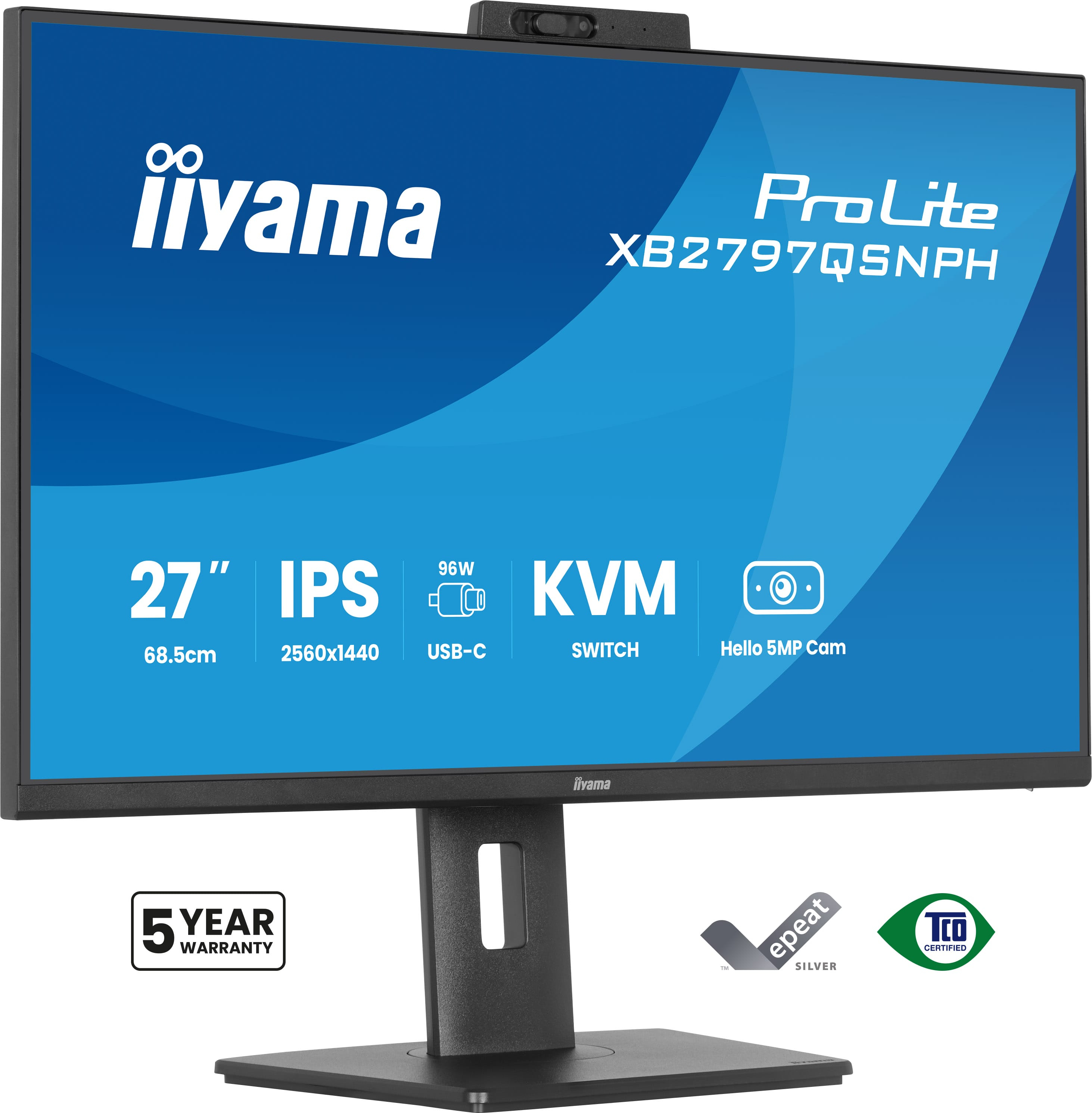 iiyama XB2797QSNPH-B1 Monitor ProLite 27" IPS QHD USB-C XB2797QSNPH-B1