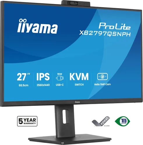 iiyama XB2797QSNPH-B1 Monitor ProLite 27" IPS QHD USB-C XB2797QSNPH-B1