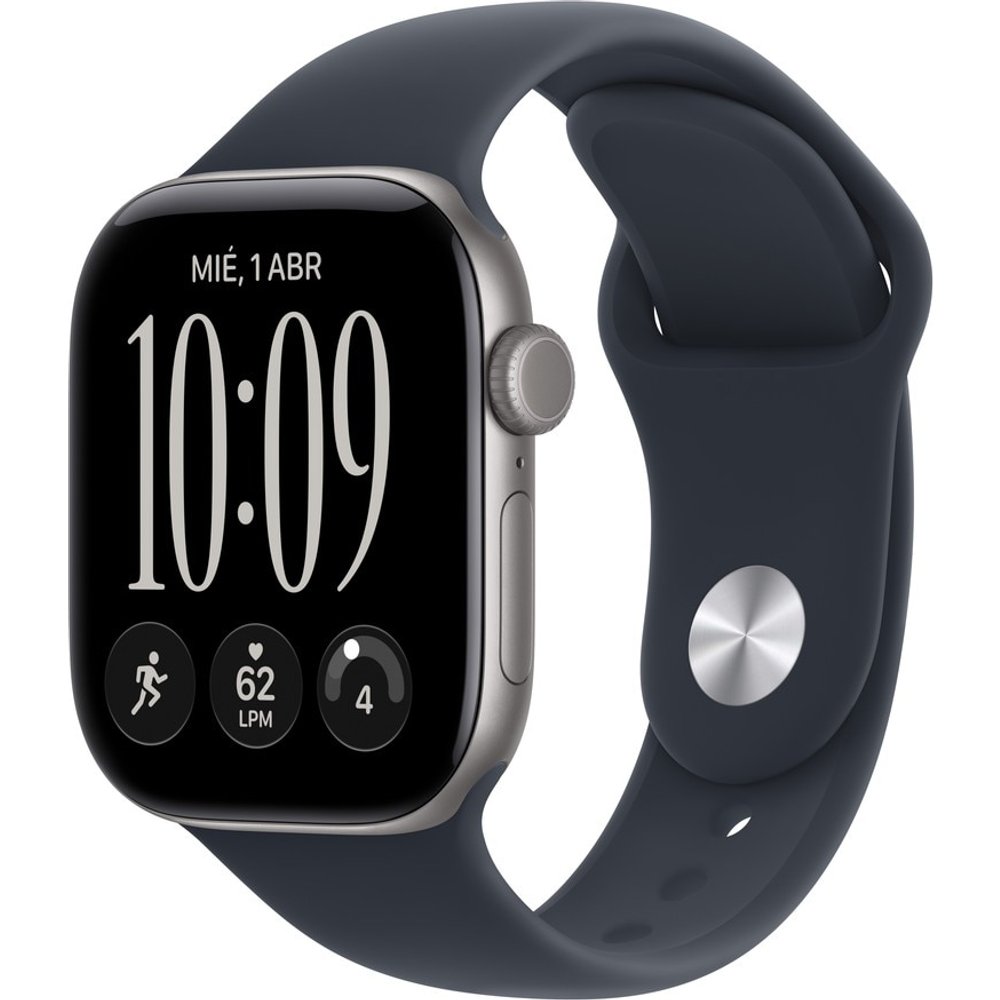 Apple - Apple Watch Series 12 GPS + Cellular 42mm Aluminio Gris espacial con Correa Deportiva Azul Náutico (M-L).