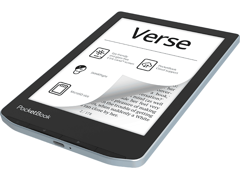 eBook - Pocketbook Verse, 6" E Ink Carta™, 8 GB, SMARTlight adaptativa, 212 DPI, Bright Blue