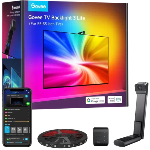 Govee H6099 Backlight 3 Lite RGBICW Wifi Bluetooth - Retroiluminación LED para TV