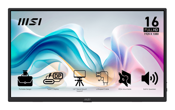 MONITOR PORTATIL MSI PRO MP165 E6 15.6" LED IPS Full HD HDMI Altavoces