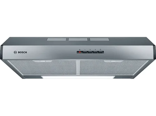 Campana convencional - Bosch DUL63CC55, 3 velocidades, 350 m³/h, Filtros antigrasa, 60 cm, Inox