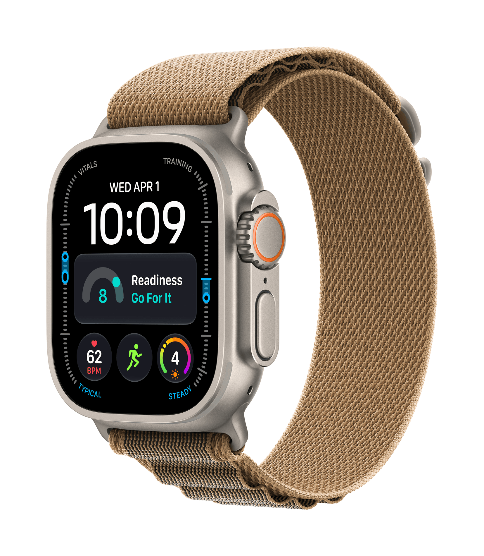 Apple Watch Ultra 4 (2026), GPS+CEL, 49mm, Caja de titanio Natural, Correa Alpine Loop Desierto, Talla M, Siri AI