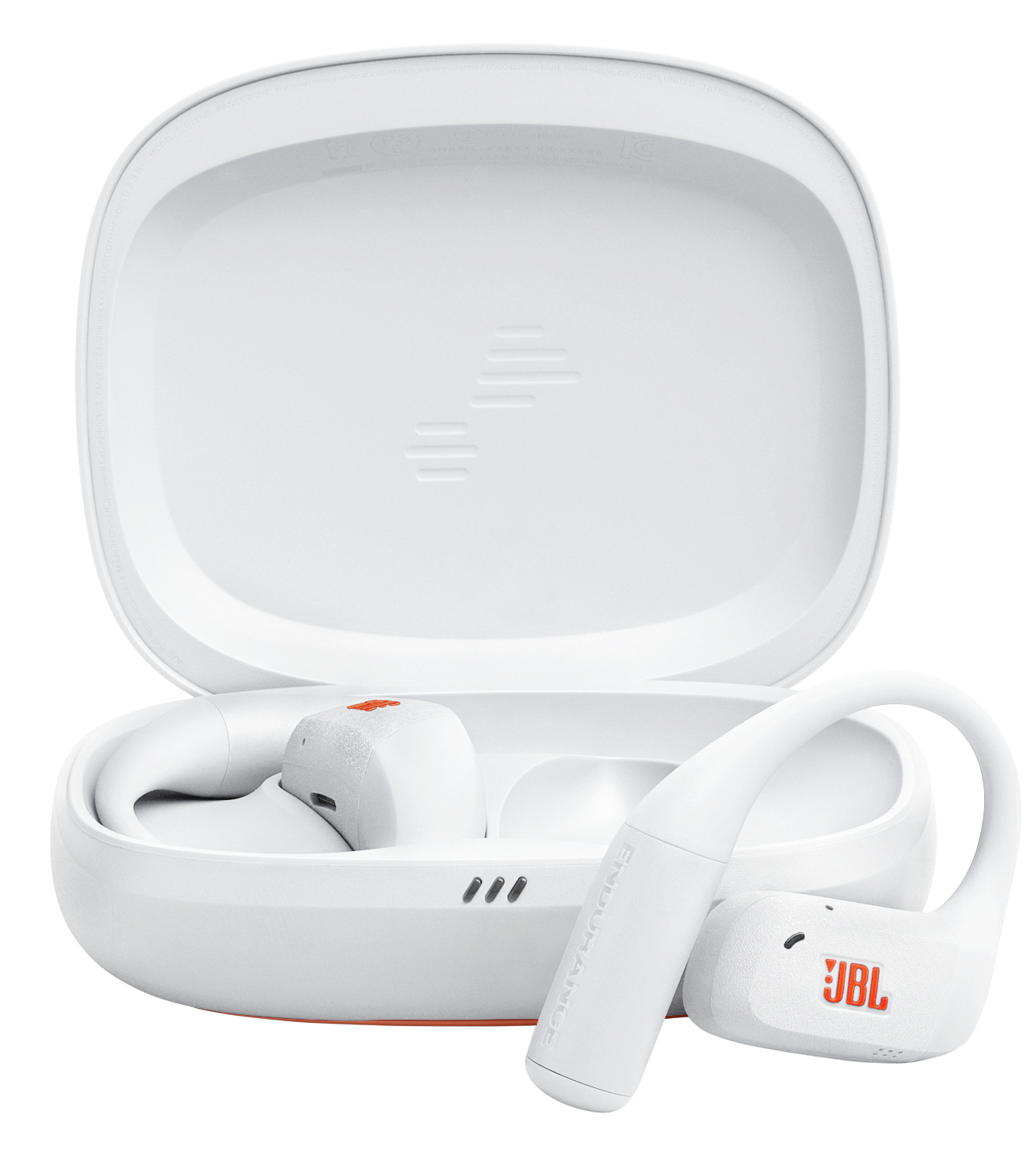 Auriculares conducción de aire - JBL Endurance Zone, Autonomía 32 h, IP68, OpenSound, 4 micrófonos, Blanco