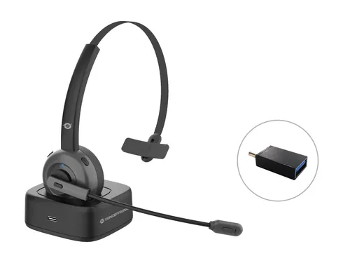 HEADSET BLUETOOTH CONCEPTRONIC CON BASE DE CARGA POLONA03BD