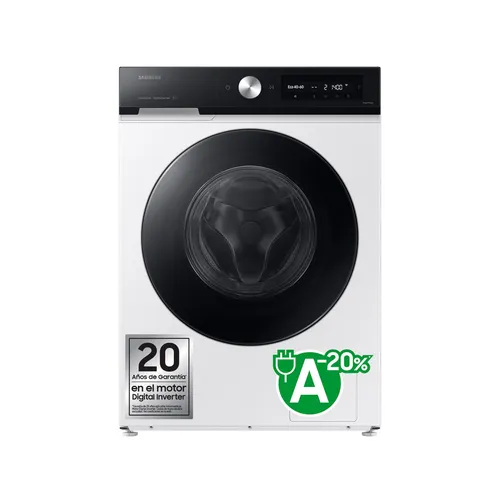 Lavadora carga frontal - Samsung WW11DB7B94GEU3, 11 kg, 1400 rpm, Autodosificación, AI EcoBubble™, Función WiFi con SmartThings™, Blanco