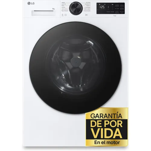 LG - Lavadora Inteligente LG, AI Direct Drive, TurboWash 360º, 9kg -1400rpm, Serie 500 - LG F4X5009TLB.