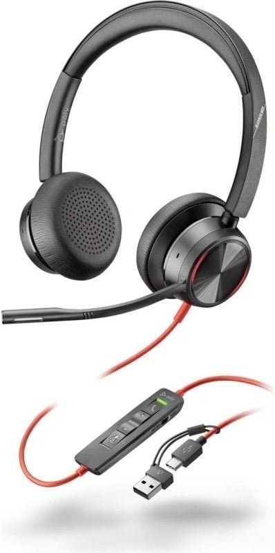 Auriculares HP Poly Blackwire 8225 USB-C con adaptador USB-C/A C92SBA6