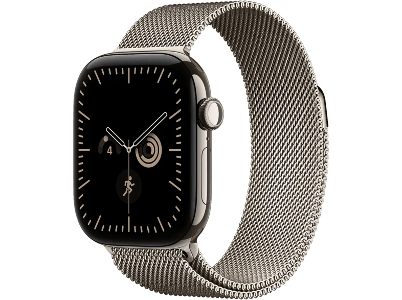 Apple Watch Series 12 GPS + Cellular 42mm Natural Titanium Case with Natural Milanese Loop