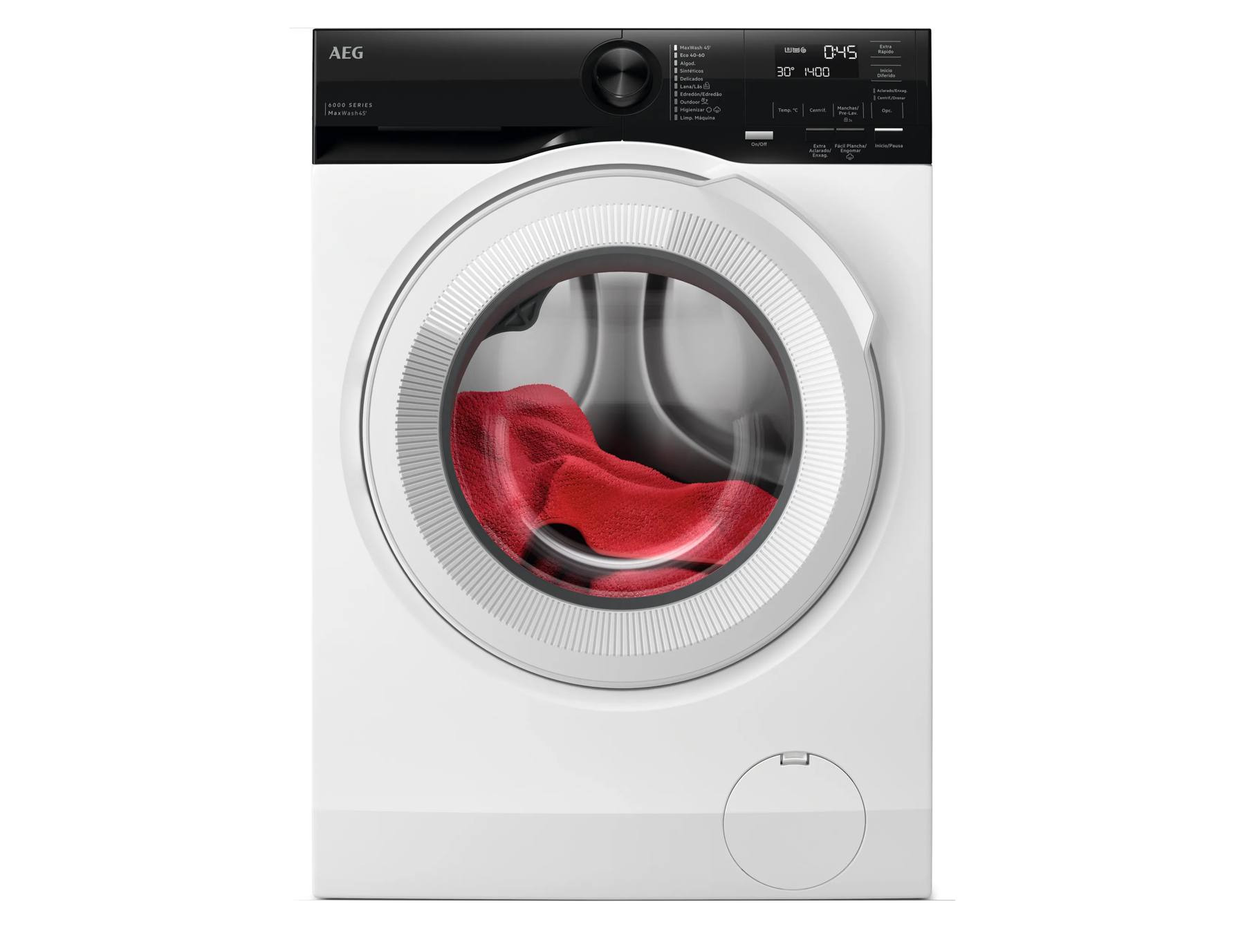 Lavadora carga frontal - AEG LFE6G54H2B, 10.5 kg, 1400 rpm, 10 programas, Ciclo rápido 45 min, Higiene con Vapor, Blanco