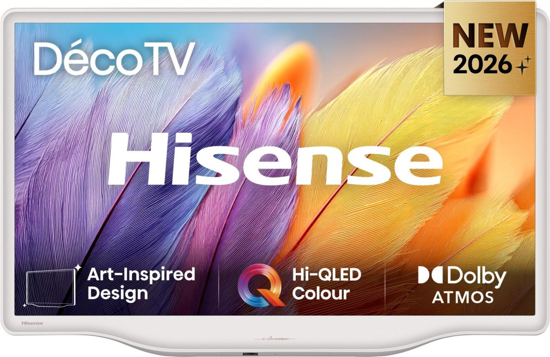 TV QLED 32" - Hisense 32S5Q, Diseño artístico, Modo Arte, Dolby Atmos & DTS X, Blanco