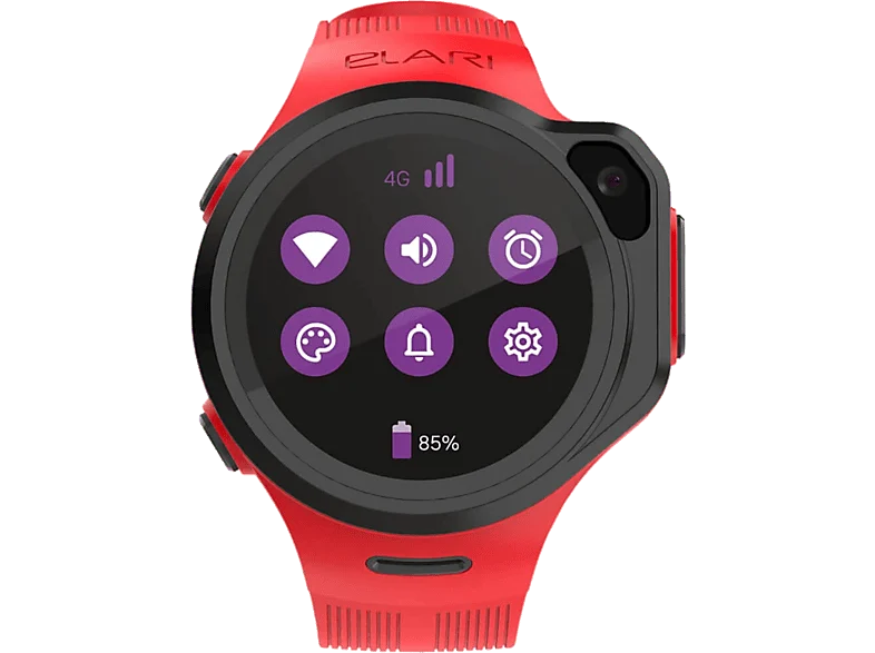 Smartwatch infantil - Elari KidPhone 4GR M, GPS, Pantalla táctil, Nano SIM, Cámara 2 MP, Rojo