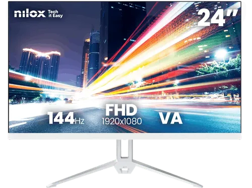 Monitor - Nilox NXM24FHD14411W, 24" Full-HD, 144 Hz, 5 ms, IPS , VESA 75 x 75mm, Blanco