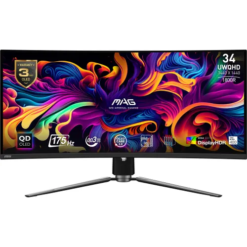 Monitor MSI MAG 341CQP QD-OLED 34 pulgadas UltraWide 175Hz 1800R QHD 3440x1440