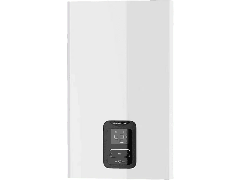 Calentador a gas - Ariston Next Evo X 16, Gas Natural, 30 Kw, 0.1 bar presión mínima, 16 l, Pantalla HMI, Blanco + Kit salida de humos