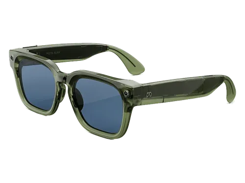 Gafas IA - Meta Fury, Lentes Light Blue Atlantic, Cámara 12 MP, Traducción en tiempo real, Resolución 3K HD, +8h Batería, Racing Green
