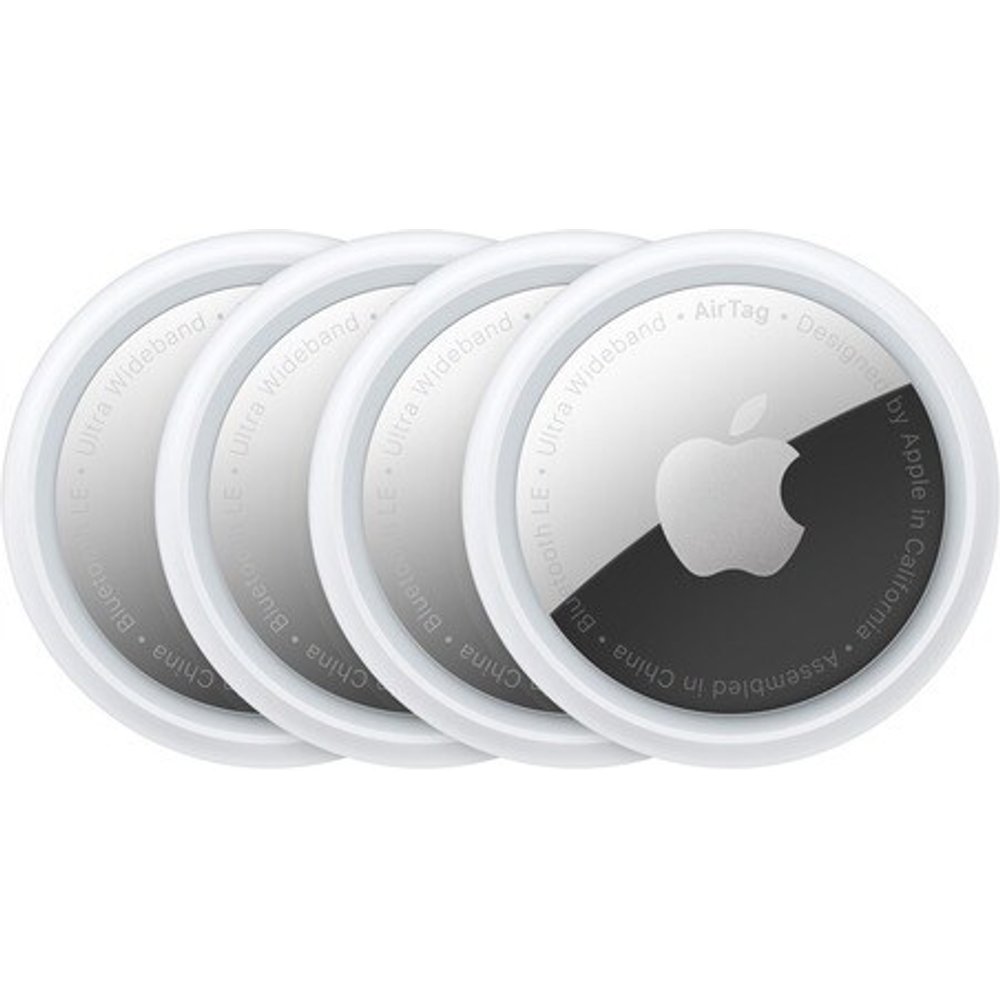Apple AirTag, Localizador, Paquete de 4 unidades, Bluetooth, Chip U1, NFC, Privaciad serie, Plata