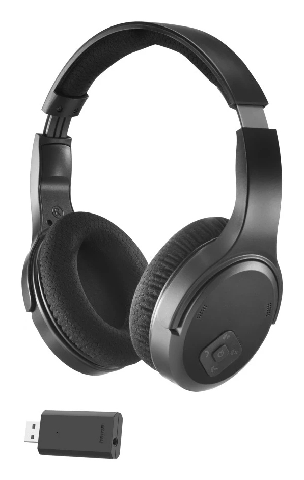 Auriculares - Hama 00221847, Circumaurales, Bluetooth/Digital radio 2,4 GHz, 16 h Autonomía, Negro