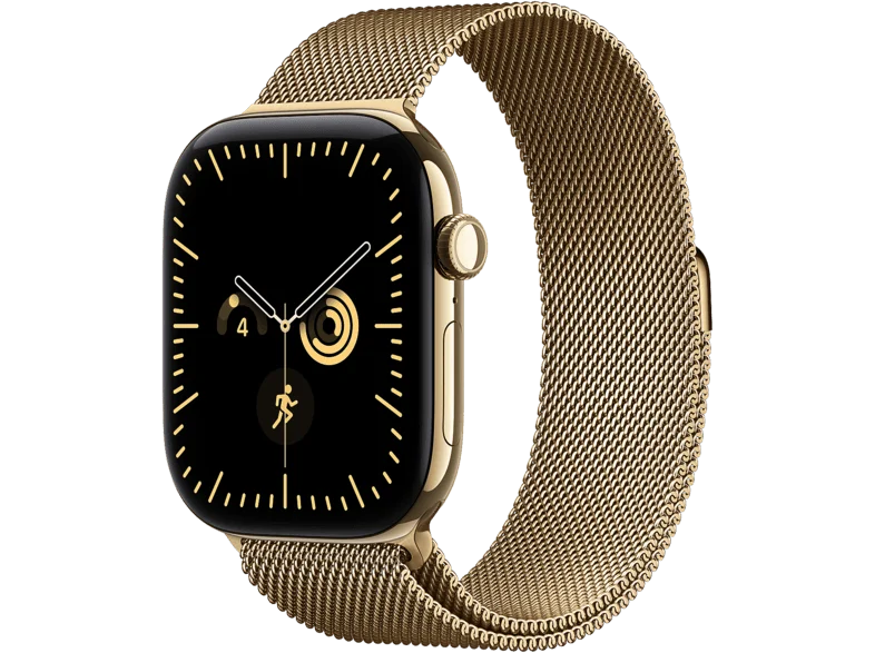 Apple Watch Series 12 GPS + Cellular 42mm Radiant Gold Titanium Case with Radiant Gold Milanese Loop