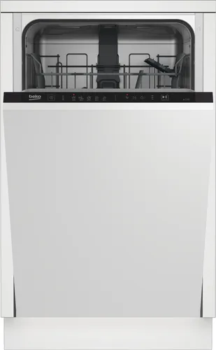 Lavavajillas integrable - Beko DIS35023, 10 servicios, 5 programas, 45 cm, Media carga, ProSmart, Sin panelar