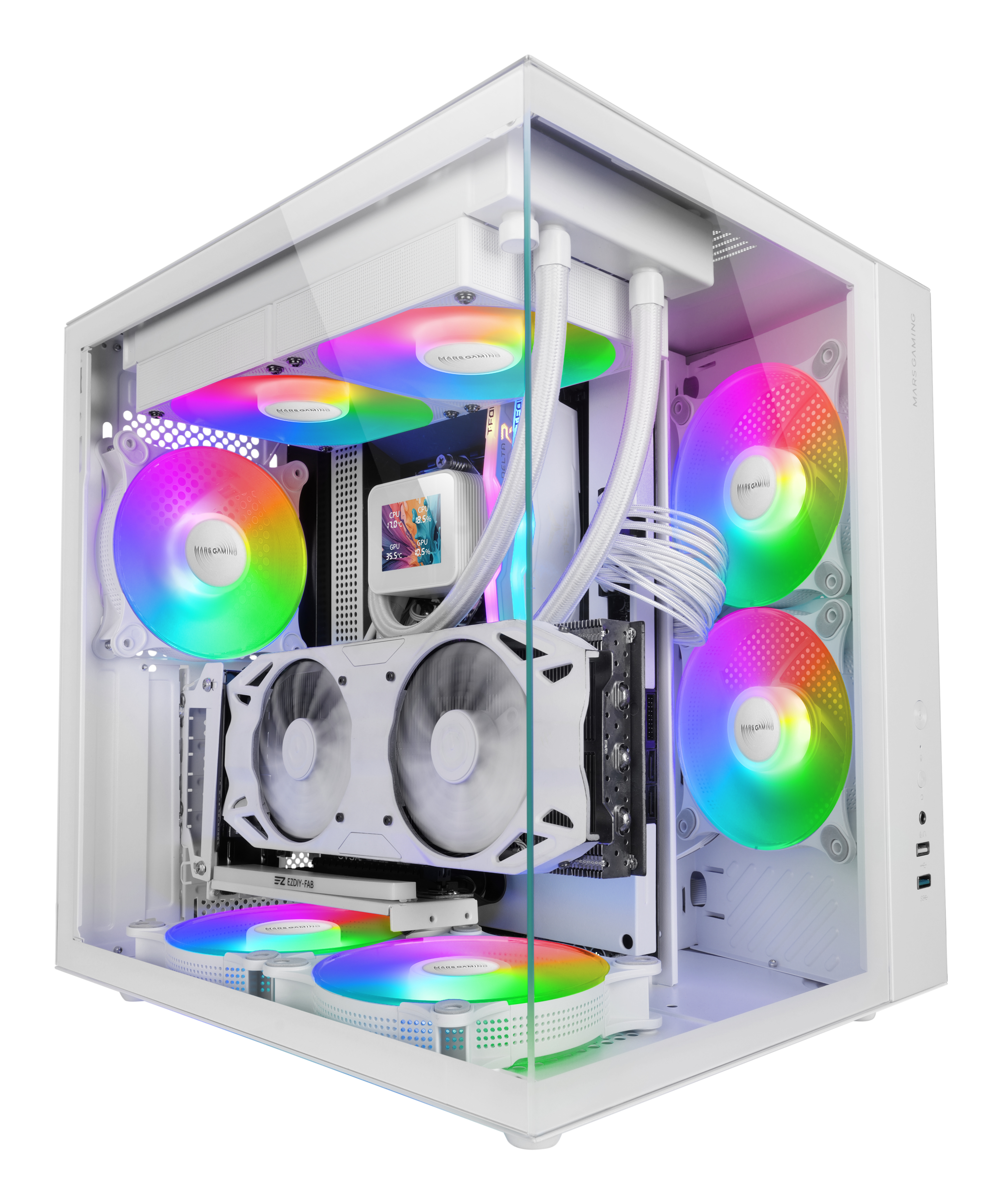 Caja MARS GAMING MCV-ONEW RGB Blanco
