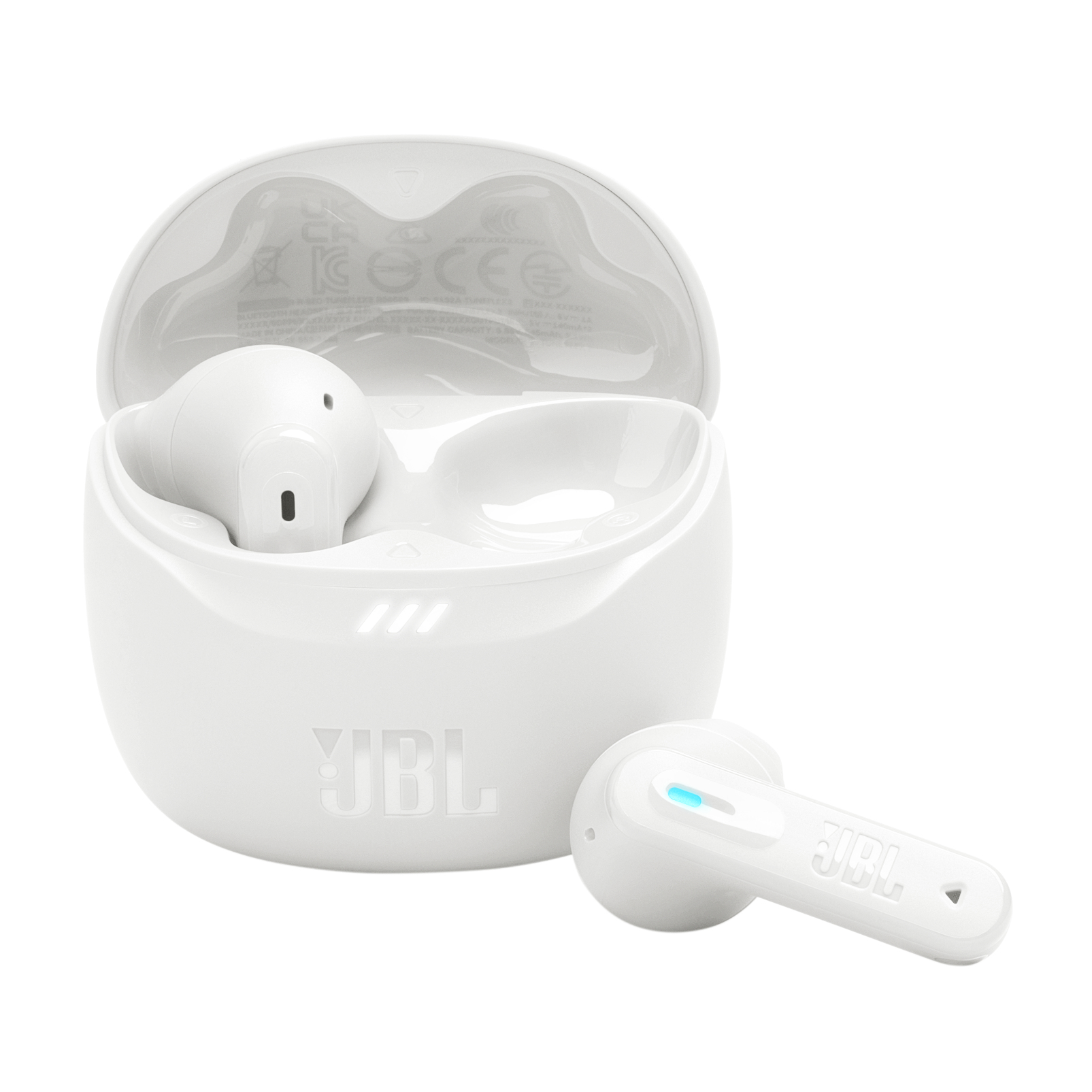 Auriculares True Wireless - JBL Tune Flex 2, 48 h Autonomía, IP54, Cancelación de ruido, Ergonómico, Blanco