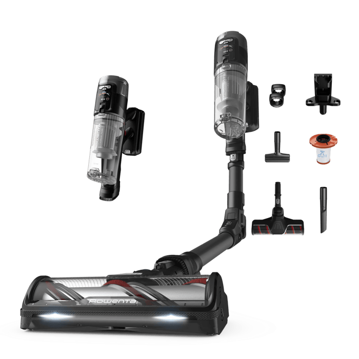 Rowenta X-Force Flex 12.60 Neo Complete, Aspiradora escoba sin cable, 150 Air Watts, Gran autonomía, 2 cepillos Easy Brush, Pantalla Smart Control, Modelo antialergias