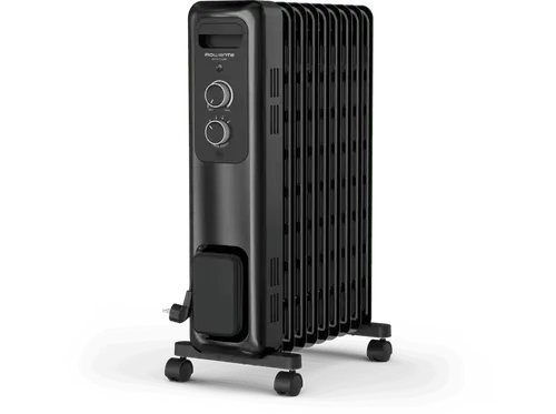 Radiador - Rowenta Intensium Ultra, de aceite, Calor potente y silencioso, 2000 W, Temperatura potencia ajustable, Negro
